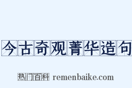 今古奇观菁华造句是什么意思的图片